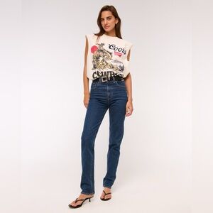 Abercrombie & Fitch Women's High Rise Jeans - Dark Blue